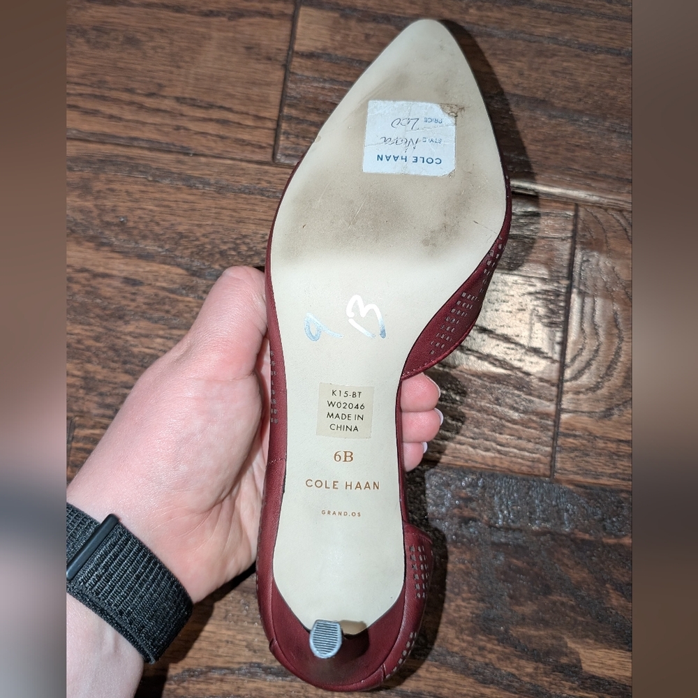 Cole Haan Grand Os Neara Burgundy Leather Pump Heel - Picture 8 of 8